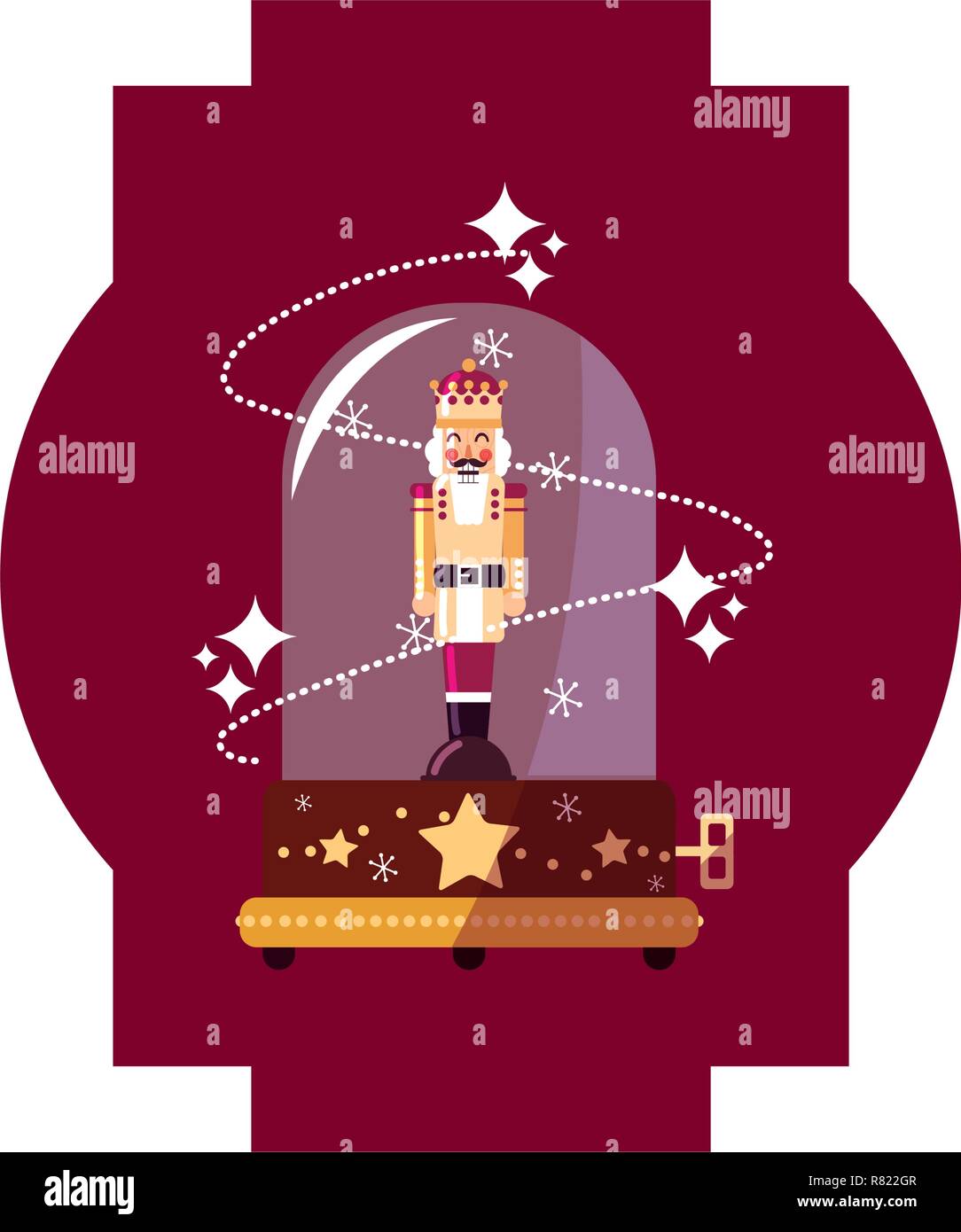 nutcracker christmas snow globe decoration vector illustration Stock