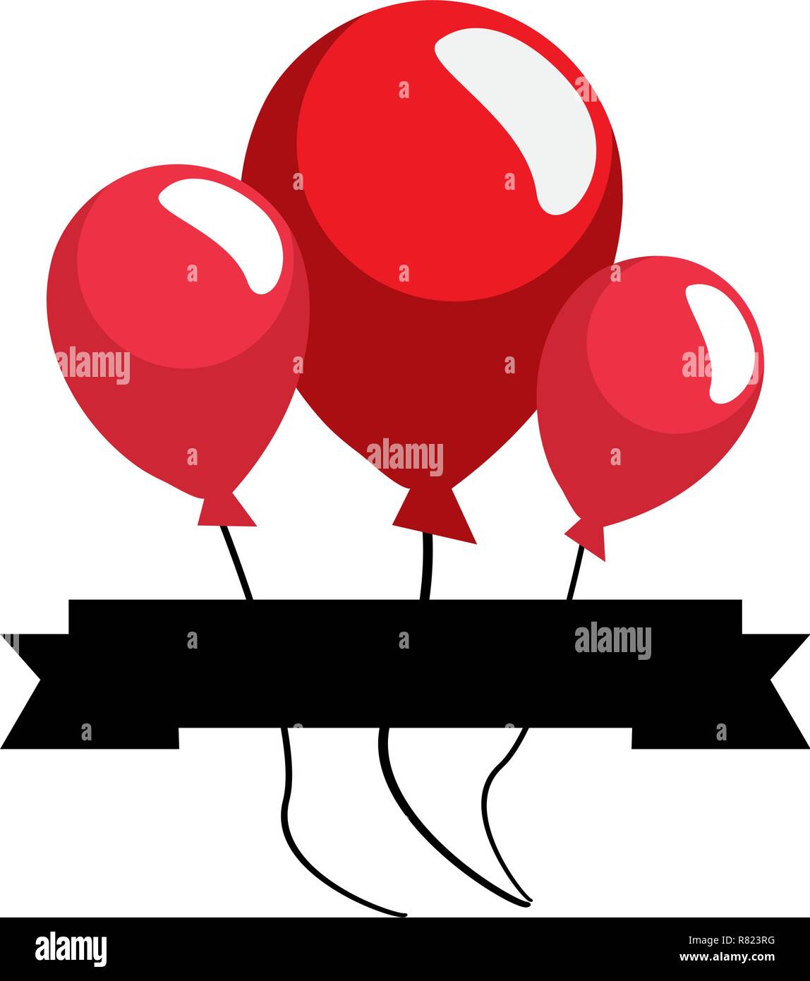 vector red balloon ribbon, Stock vector