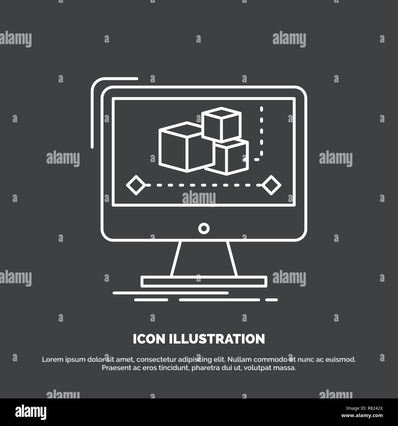Animation, computer, editor, monitor, software Icon. Line vector symbol for  UI and UX, website or mobile application Stock Vector Image & Art - Alamy