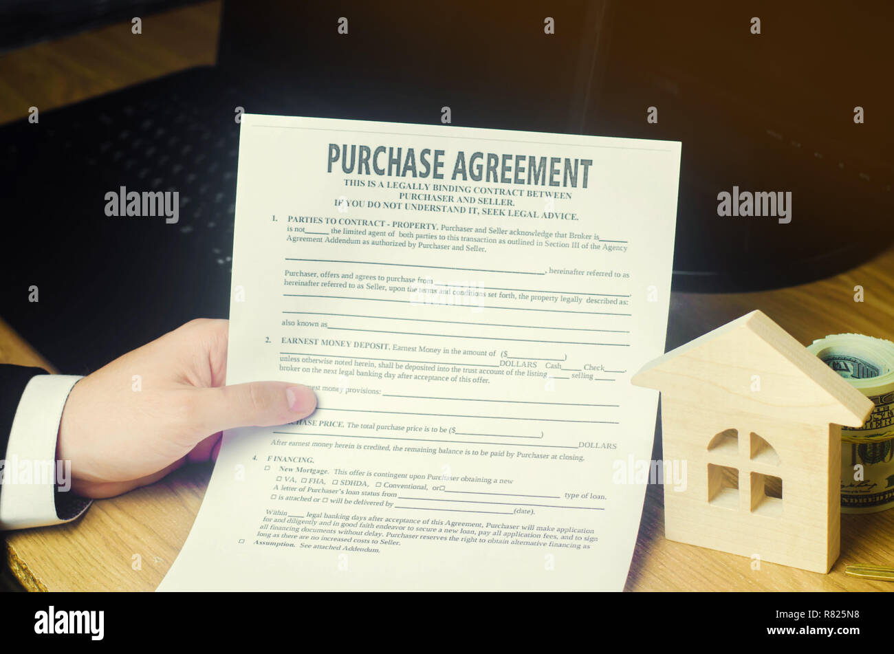 Purchase agreement. The concept of buying a home, real estate