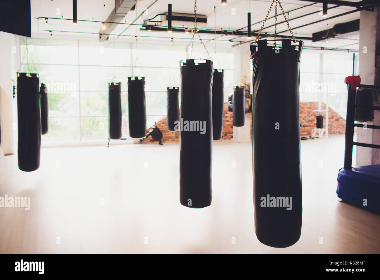 black Punching bag for boxing or kick boxing sport Stock Photo Alamy