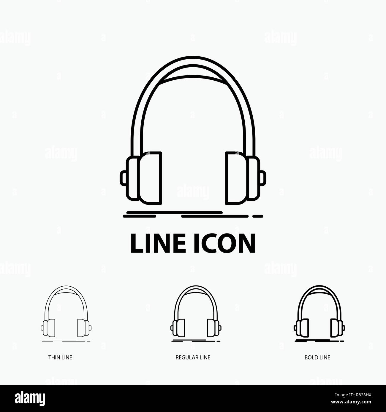 Audio, headphone, headphones, monitor, studio Icon in Thin, Regular and