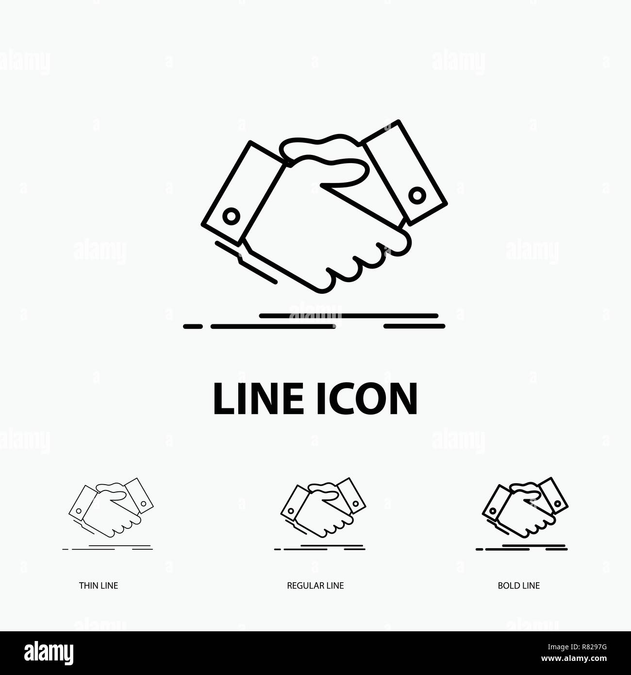 handshake, hand shake, shaking hand, Agreement, business Icon in Thin