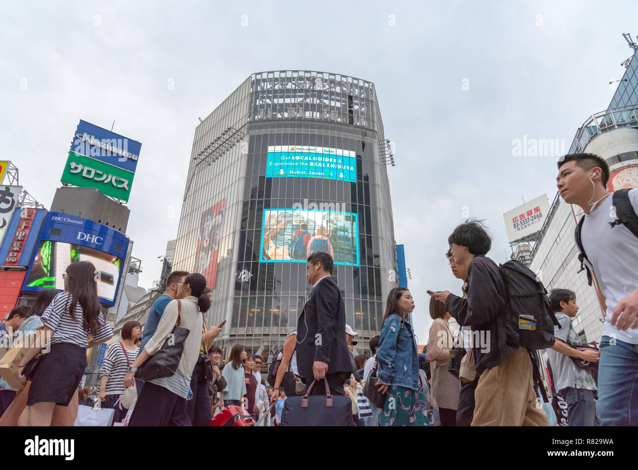 Pedestrians crosswalk at Shibuya district in Tokyo, Japan. Shibuya ...