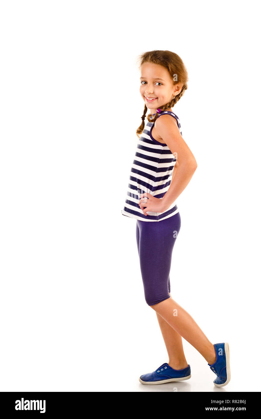 little girl isolated on a white background Stock Photo - Alamy