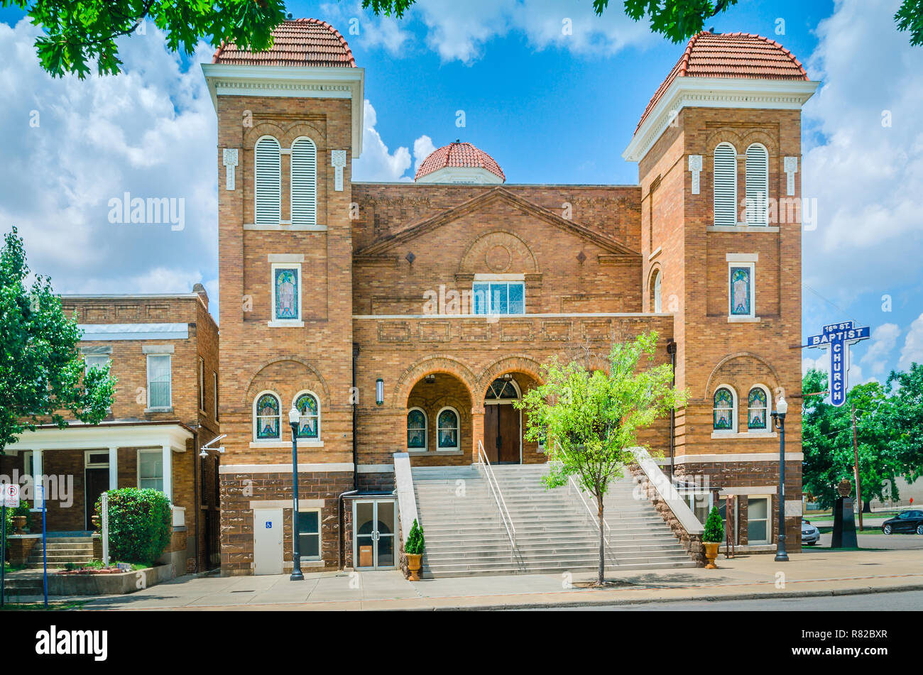 Birmingham’s 16th St. Baptist Church is pictured, July 12, 2015, in Birmingham, Alabama. The historic African-American church took a central role in t Stock Photo