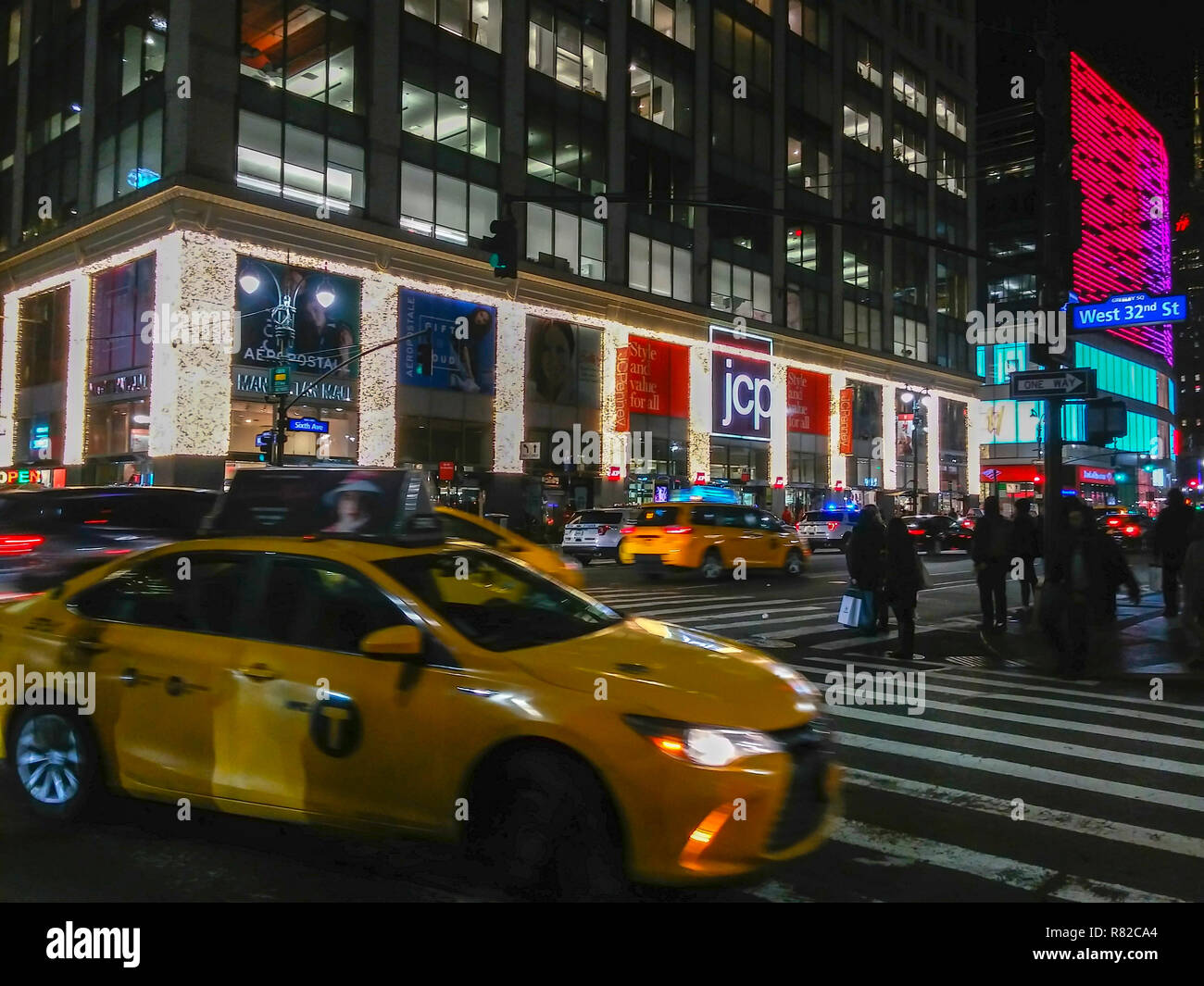The JCPenney store in Herald Square in New York is seen all decked out