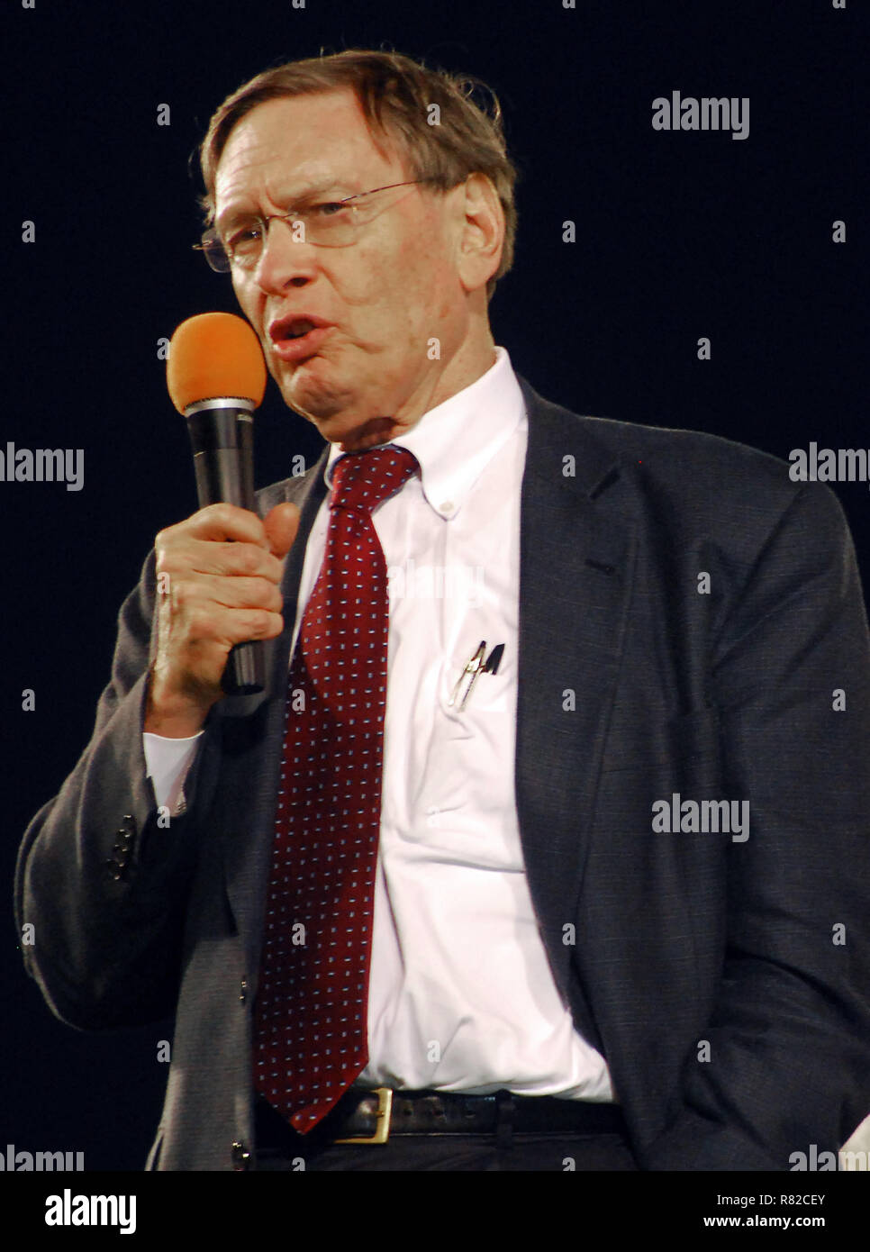 Major League Baseball Commissioner Bud Selig speaks during the dedication of the Hank Aaron Museum in Mobile, Alabama. Stock Photo