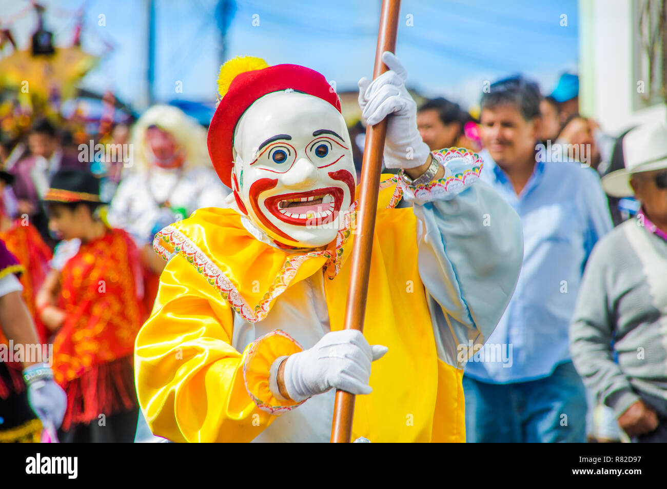 Latacunga, Ecuador September, 28, 2018: A parade during La Fiesta de la