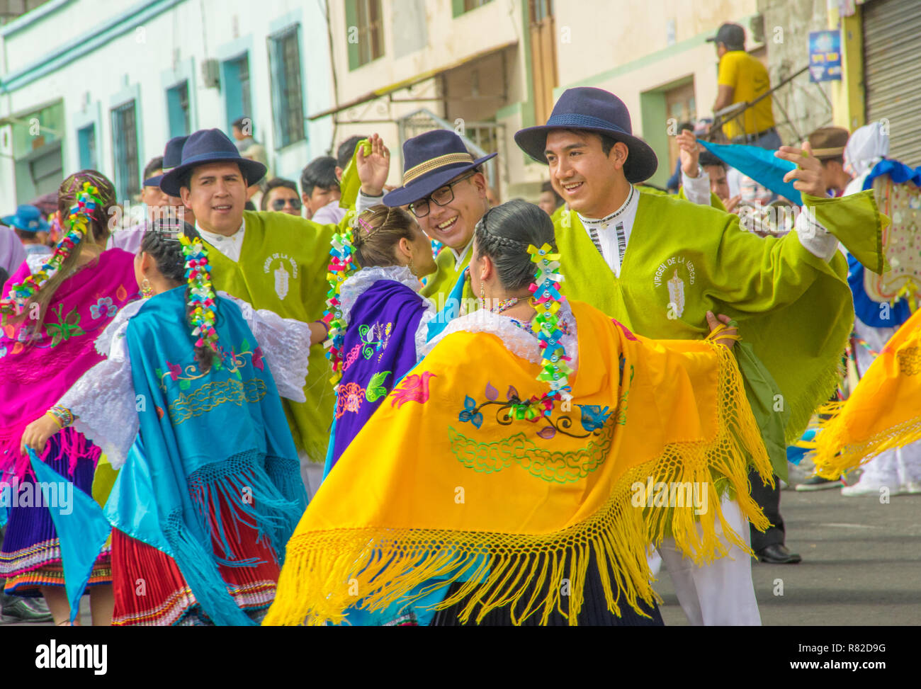 Latacunga, Ecuador September, 28, 2018: A parade during La Fiesta de la