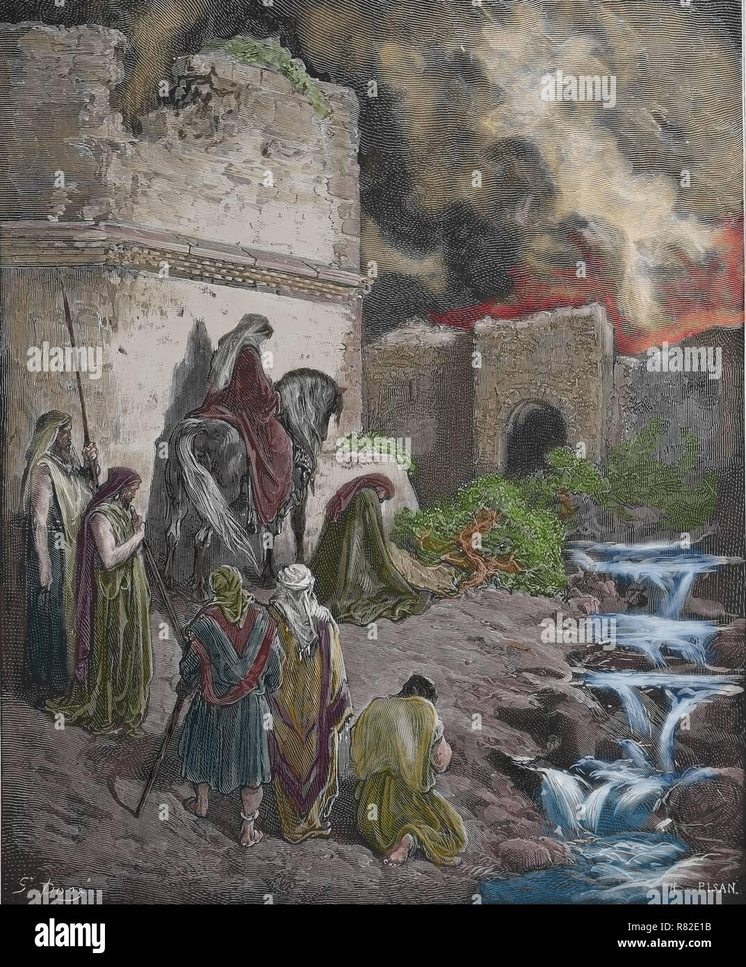 Nehemiah viewing secretly the Ruins of the Walls of ...