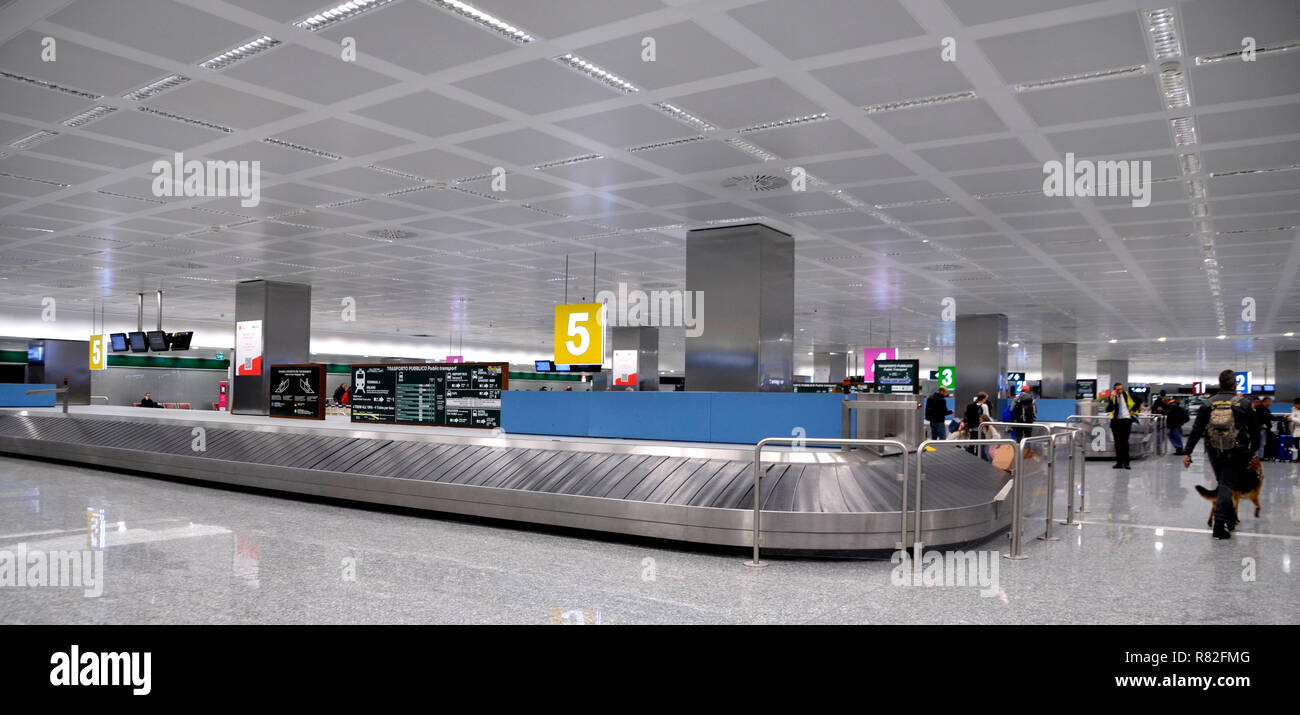 The interior of Malpensa, the biggest airport near Milano. 2018 Stock