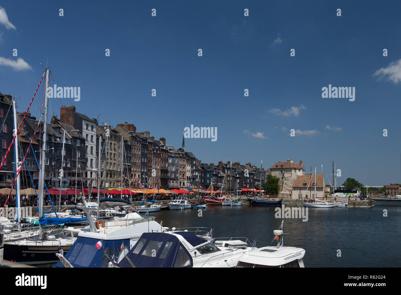 View across Honfleur harbour Stock Photo - Alamy