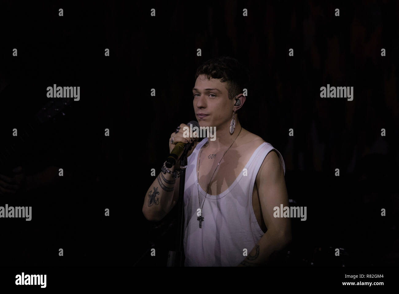 Napoli, Italy. 19th Mar, 2017. Irama is an Italian songwriter, who took part in Amici, performs live at Duel Beat in Napoli with 'Giovani per sempre tour'. Credit: Francesco Cigliano/Pacific Press/Alamy Live News Stock Photo