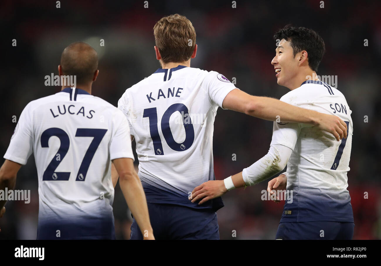 Tottenham Hotspur's Lucas Moura, Tottenham Hotspur's Harry Kane and  Tottenham Hotspur's Son Heung-min Stock Photo - Alamy