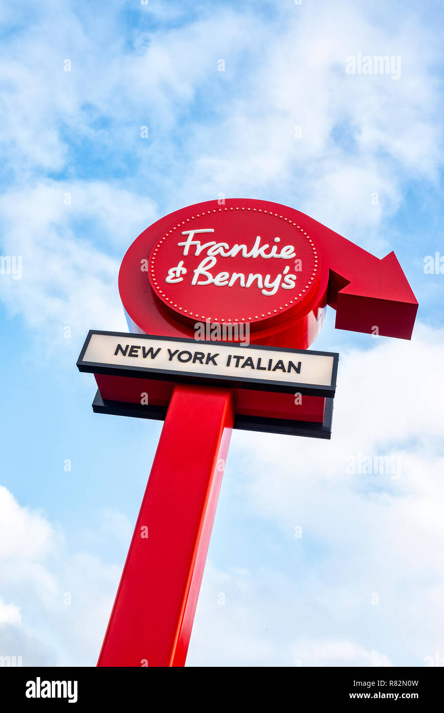 Frankie & Benny's restaurant sign, England UK Stock Photo