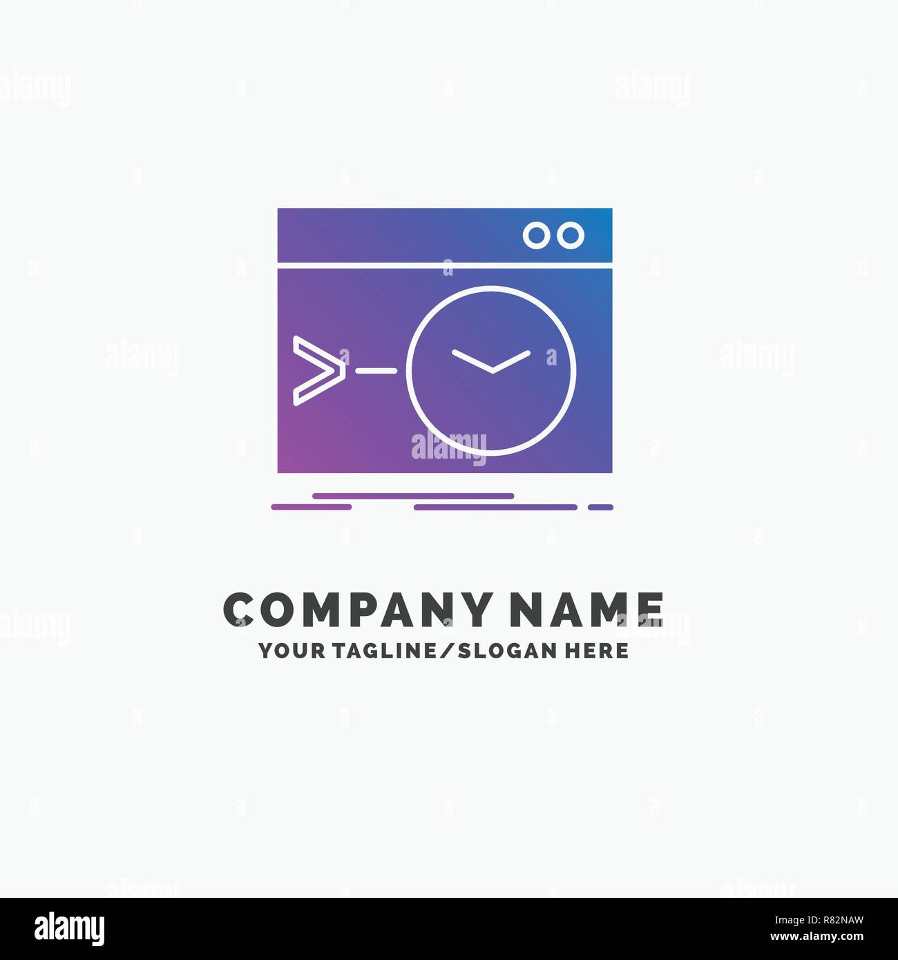 Admin, command, root, software, terminal Purple Business Logo Template