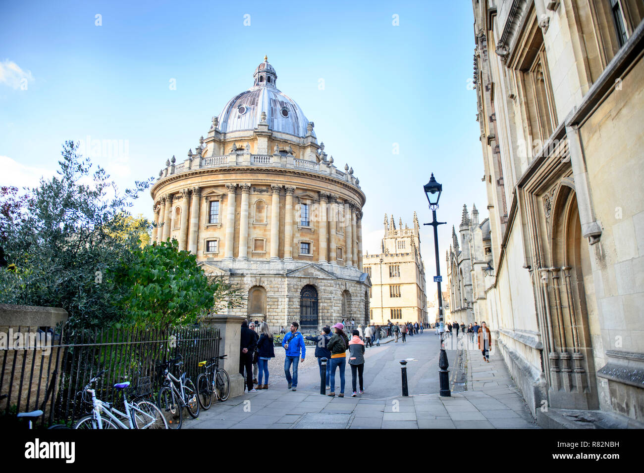 View of the Radcliffe Camera, reading room of the Bodleian Library at Oxford University, UK Stock Photo