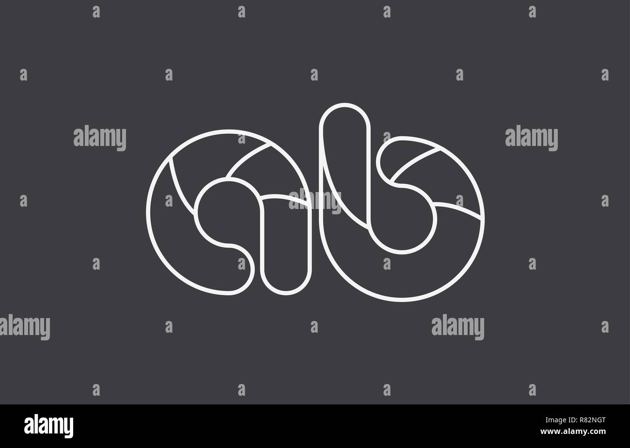 black white grey alphabet letter ab a b combination logo design ...