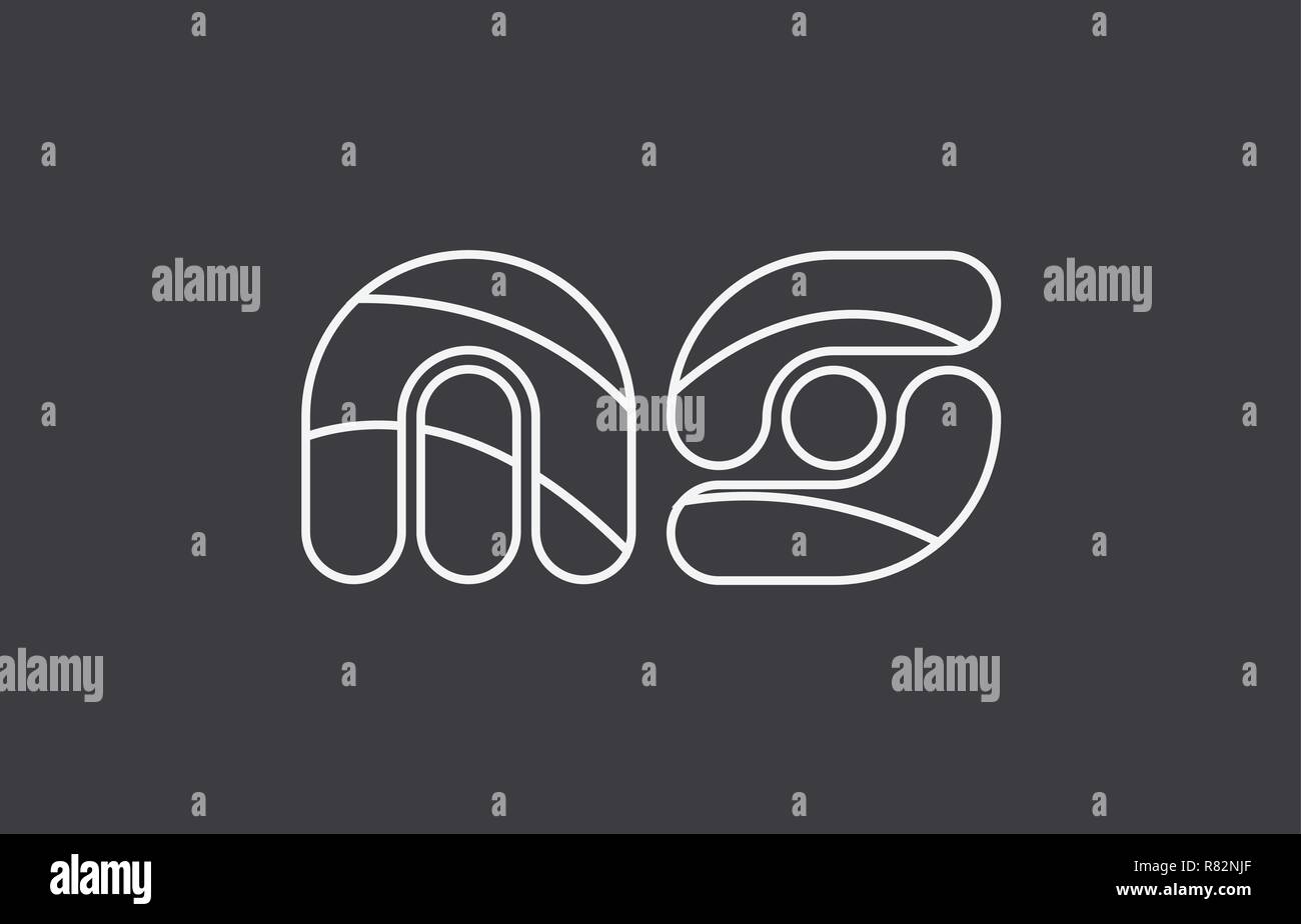 black white grey alphabet letter ms m s combination logo design ...