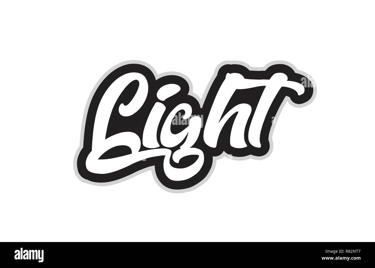 Light Hand Written Word Text For Typography Design In Black