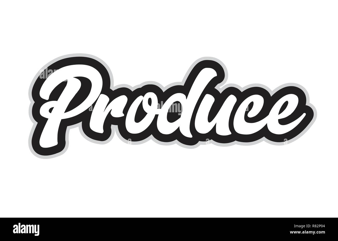 produce hand written word text for typography design in black and white