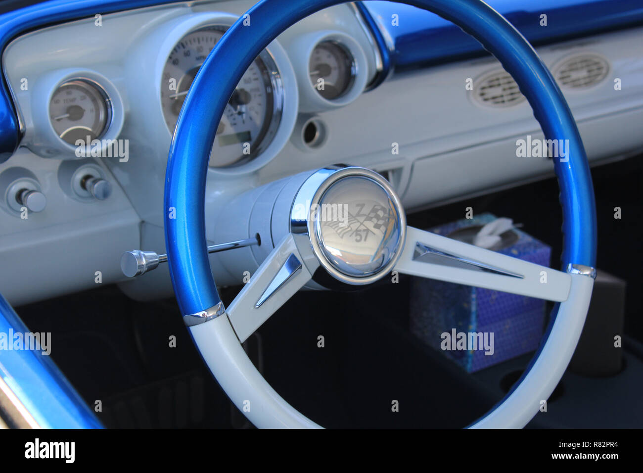 classic car steering wheel Stock Photo Alamy