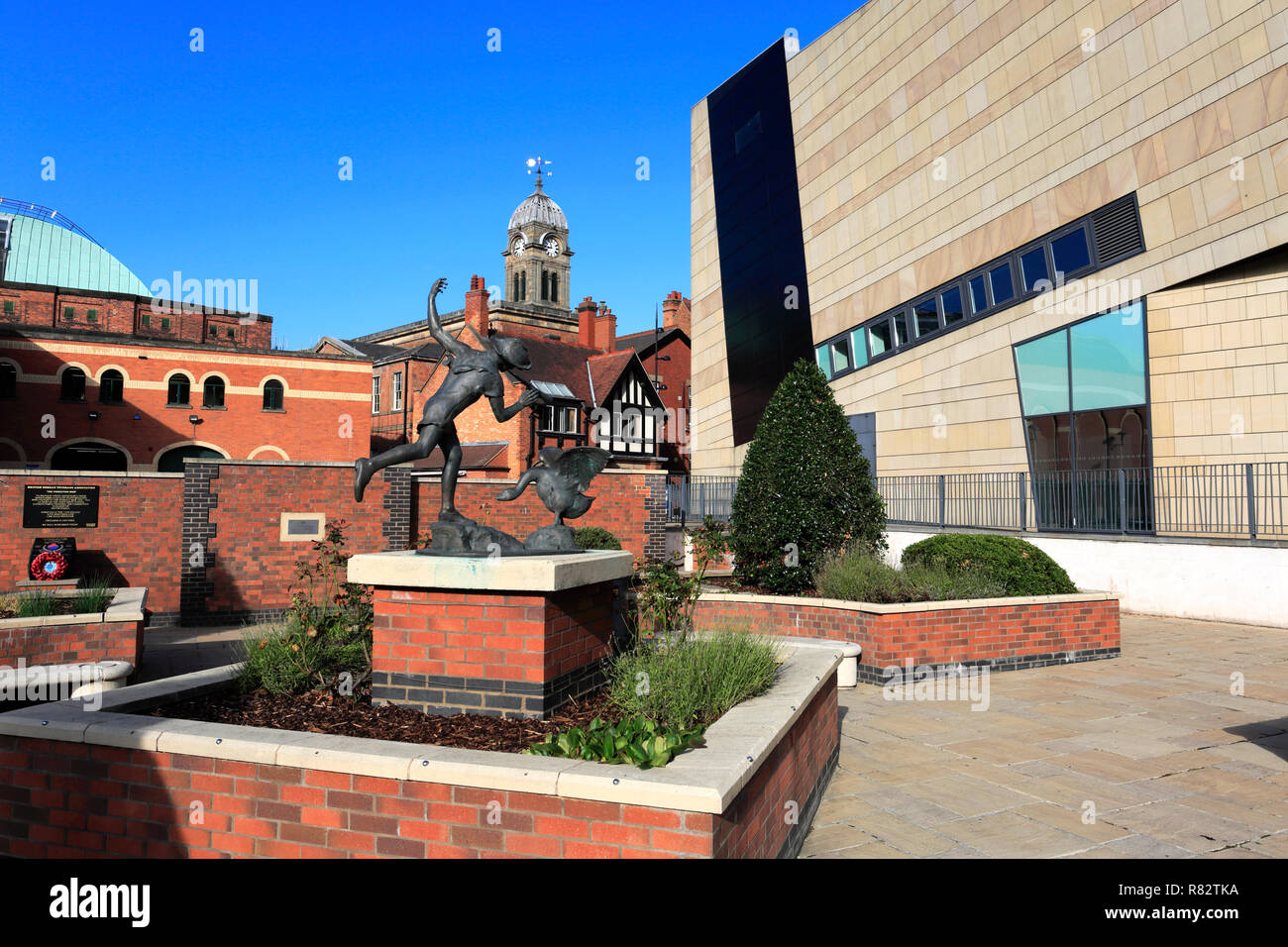 The Quad Arts Centre and Sir Peter Hilton memorial gardens, Derby City Centre; Derbyshire; England; UK Stock Photo