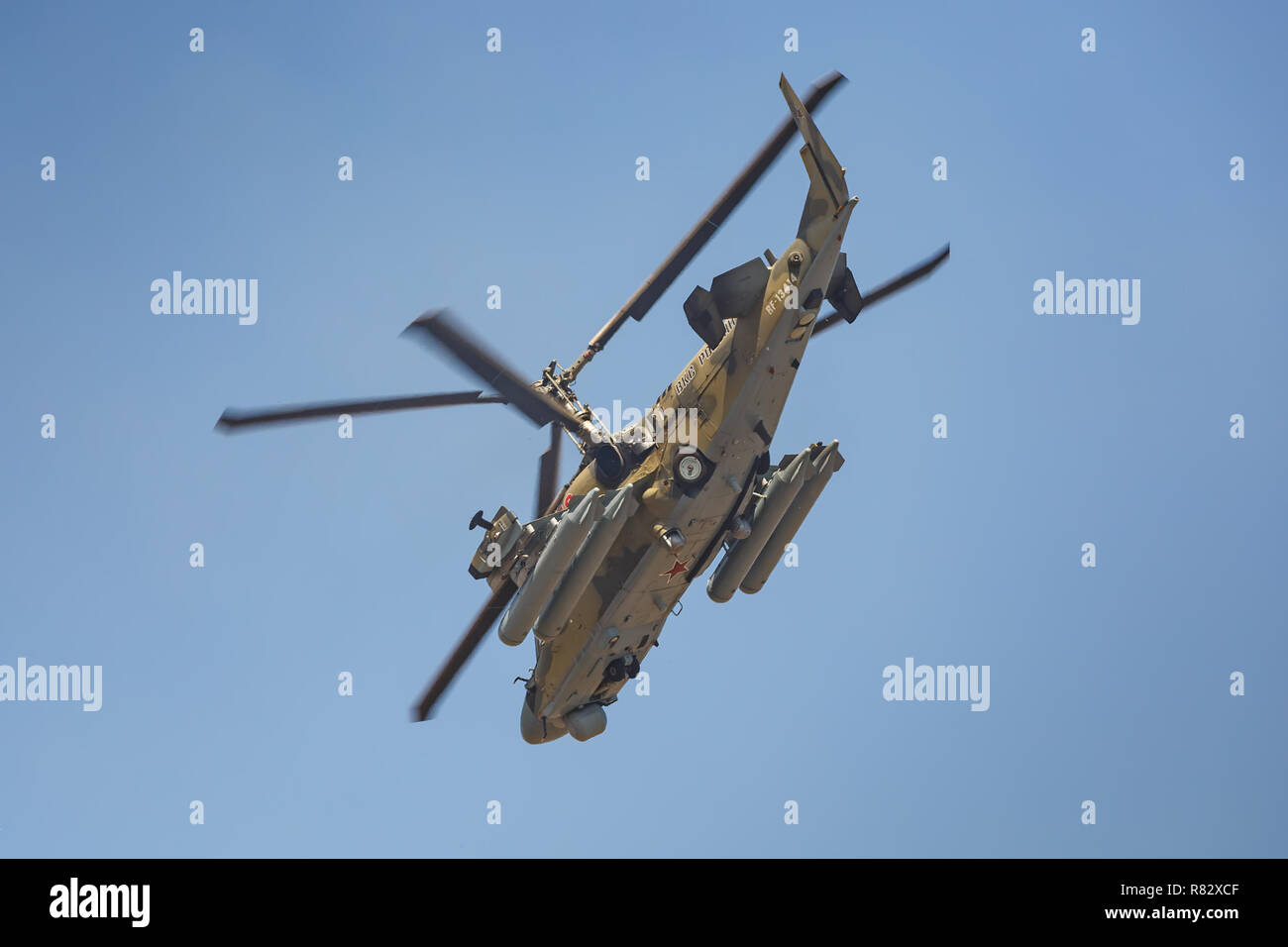 Attack helicopter Ka52 Alligator, named the flying tank. Right side