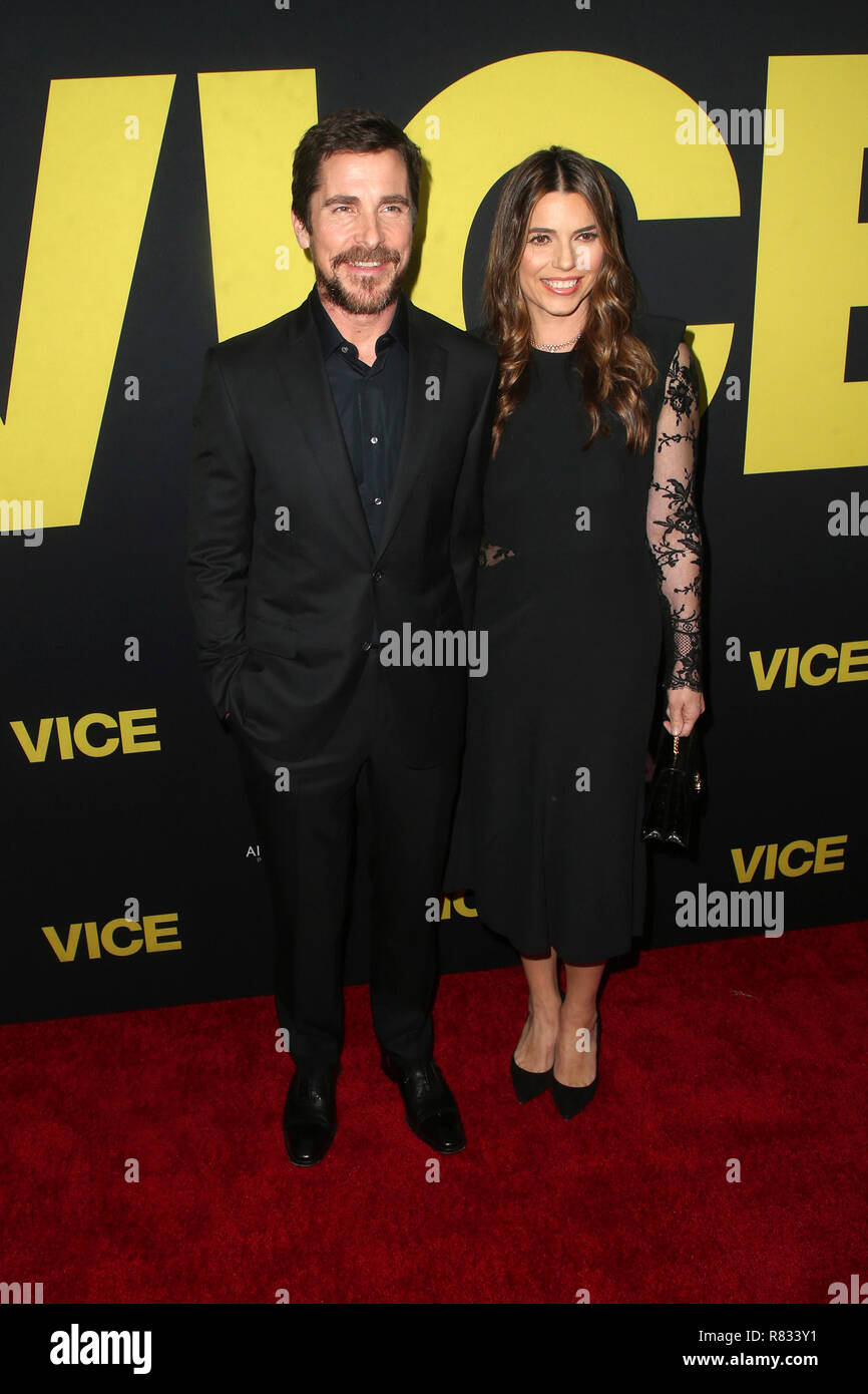 Christian Bale and his wife Sibi Blazic attending the 'Vice' World