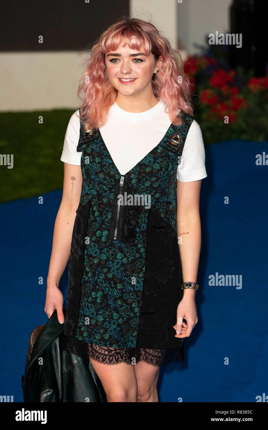 London, UK. 12th Dec 2018. Maisie Williams attends MARY POPPINS RETURNS European Premiere at The Royal Albert Hall. London, UK. 12/12/2018 | usage worldwide Credit: dpa picture alliance/Alamy Live News Stock Photo