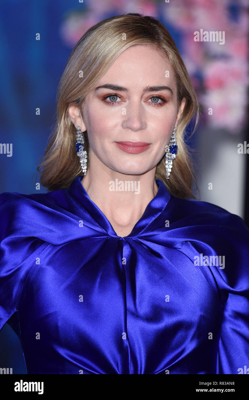 London, UK. December 12, 2018: Emily Blunt at the UK premiere of 'Mary Poppins Returns' at the Royal Albert Hall, London. Picture: Steve Vas/Featureflash Credit: Paul Smith/Alamy Live News Stock Photo