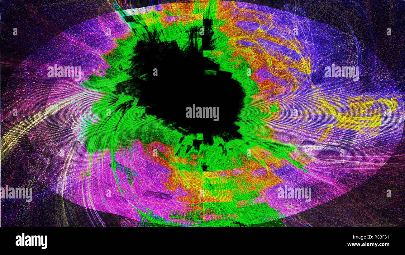 Bright abstraction contours with grid in darkness, 3d render background ...