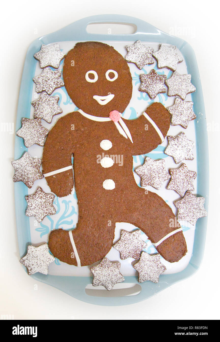 Gingerbread doll with chocolate Stock Photo