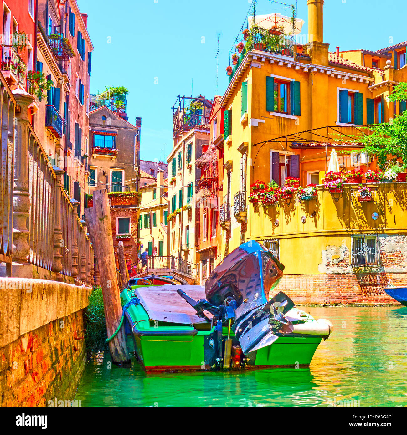 Summer venetian canal view hi-res stock photography and images - Alamy