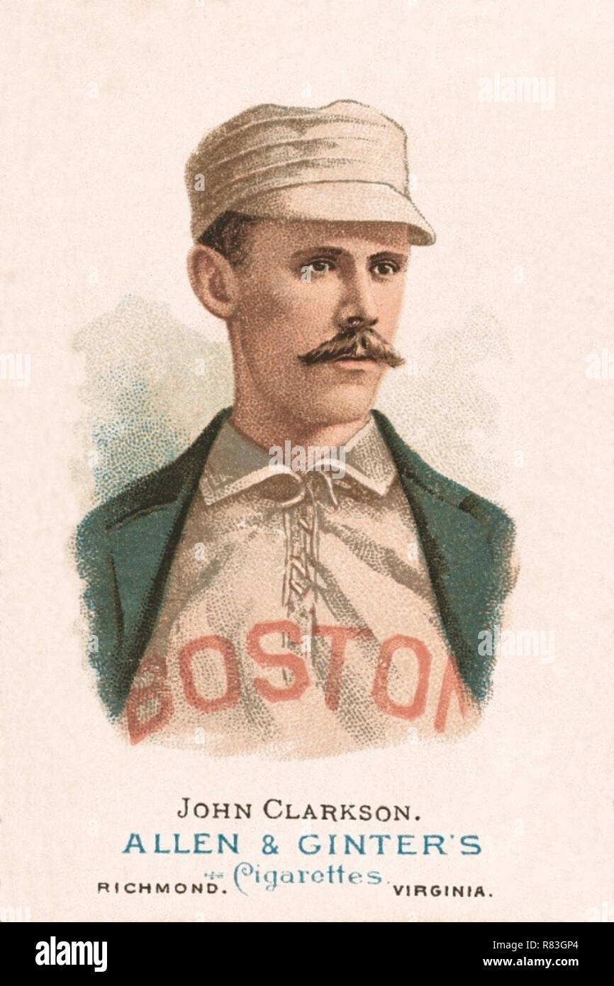 John Clarkson, Boston Beaneaters (Atlanta Braves), Allen & Ginter Company, 1887. Stock Photo