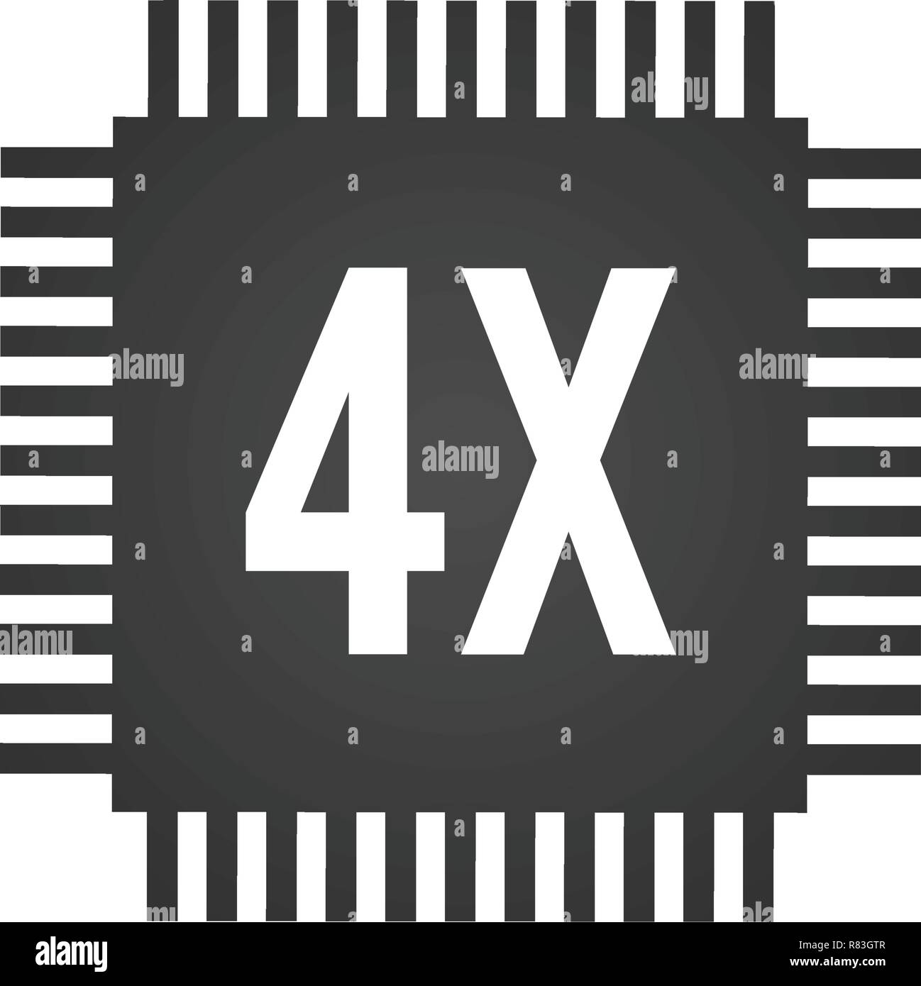 CPU central processing unit, Computer chip or microchip icon. vector ...