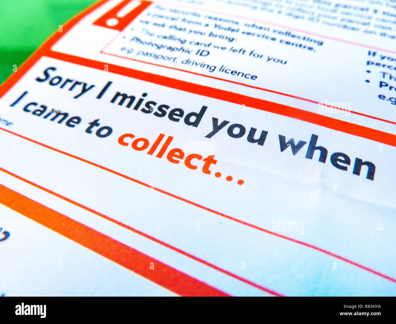 Missed Parcel High Resolution Stock Photography and Images Alamy