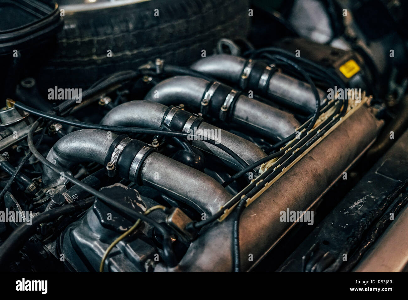 Car intake manifold with rubber and metal pipes Stock Photo Alamy