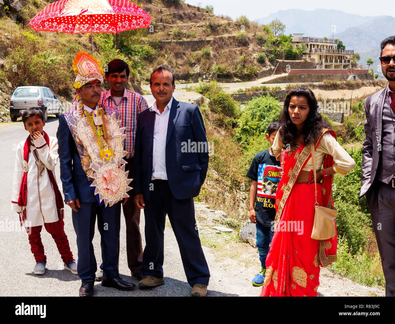 Wedding on Nandhour Valley, Kumaon Hills, Uttarakhand, India Stock Photo