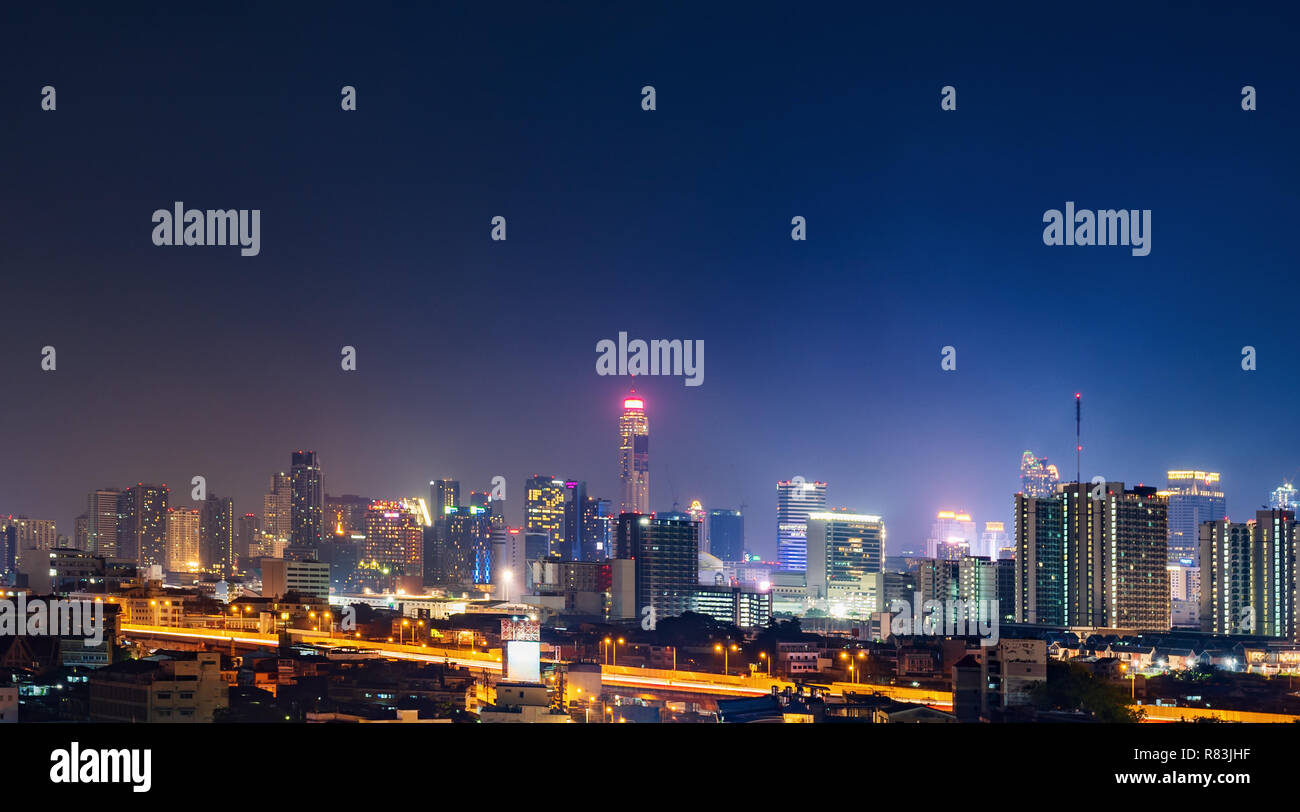modern building with sky at night in Bangkok, Thailand Stock Photo - Alamy