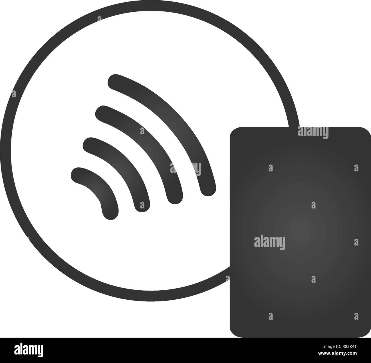 NFC Payment. Pos terminal confirms contactless payment from credit card