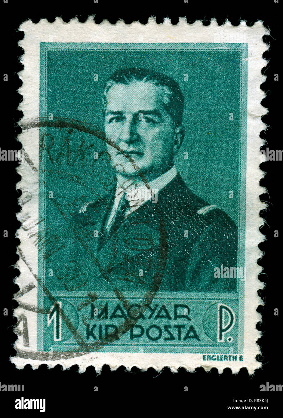 Postage stamp from Hungary in the Miklós Horthy series issued in 1938 Stock Photo