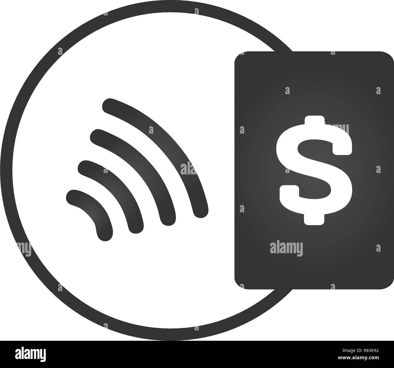 NFC Payment. Pos terminal confirms contactless payment from credit card