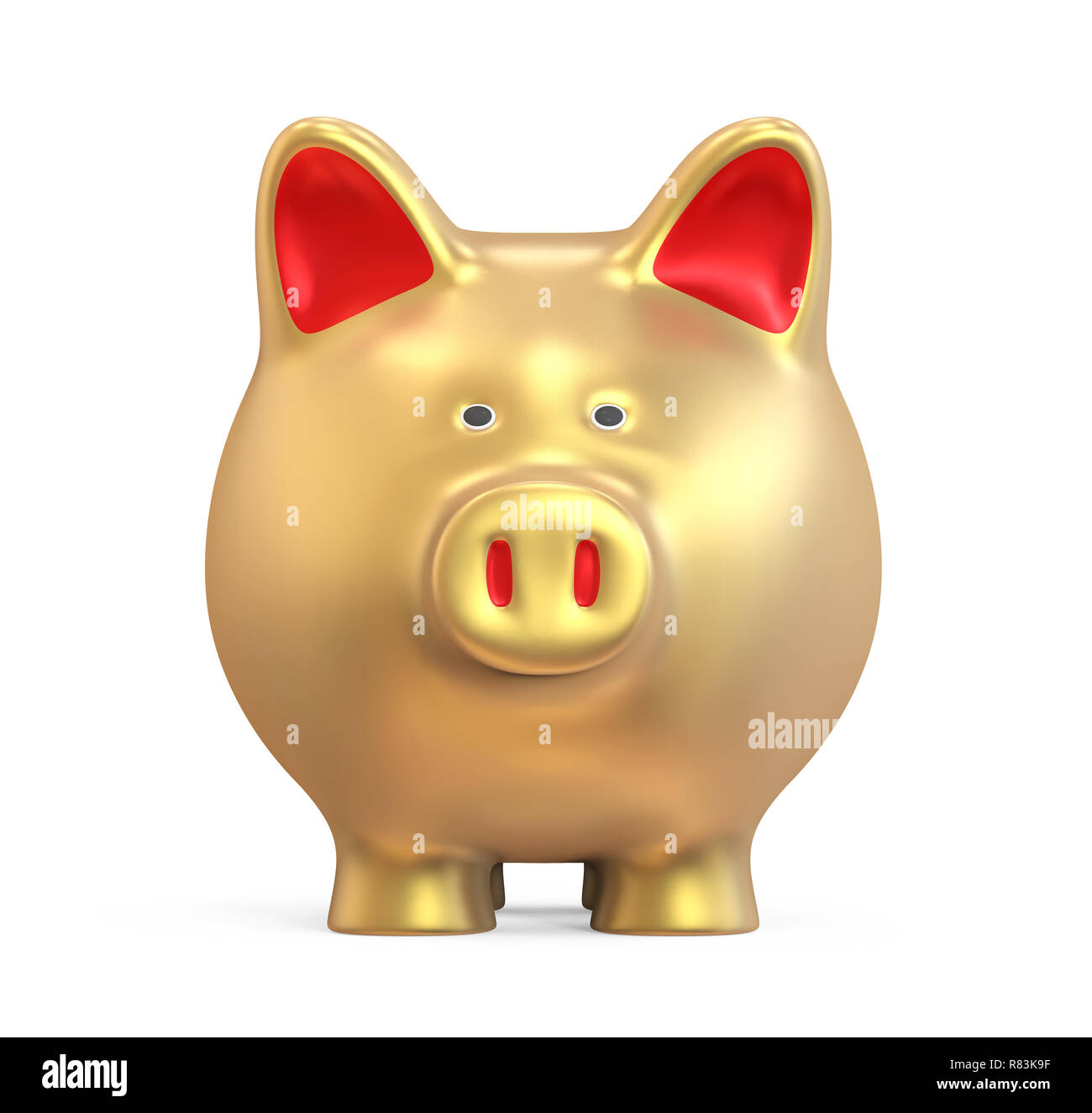 Golden Piggy Bank Isolated Stock Photo - Alamy