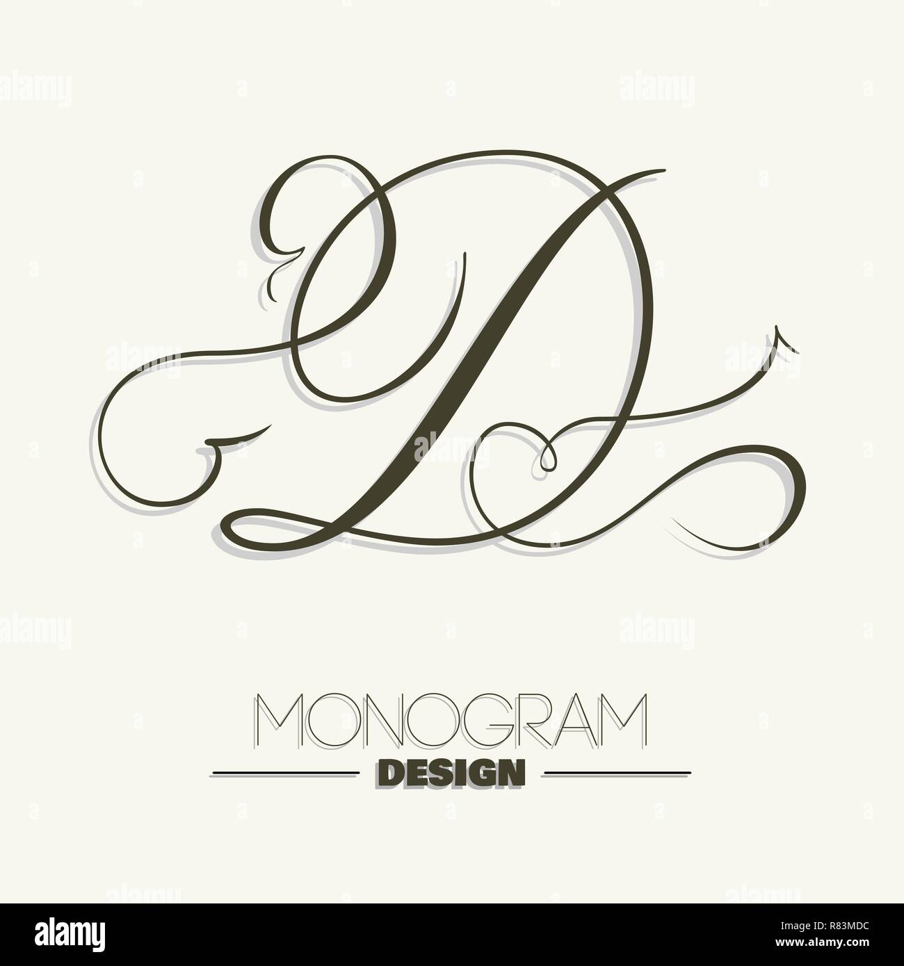 images Hand Lettering Capital Calligraphy Letters https www alamy com capital d hand lettering monogram design image228733944 html