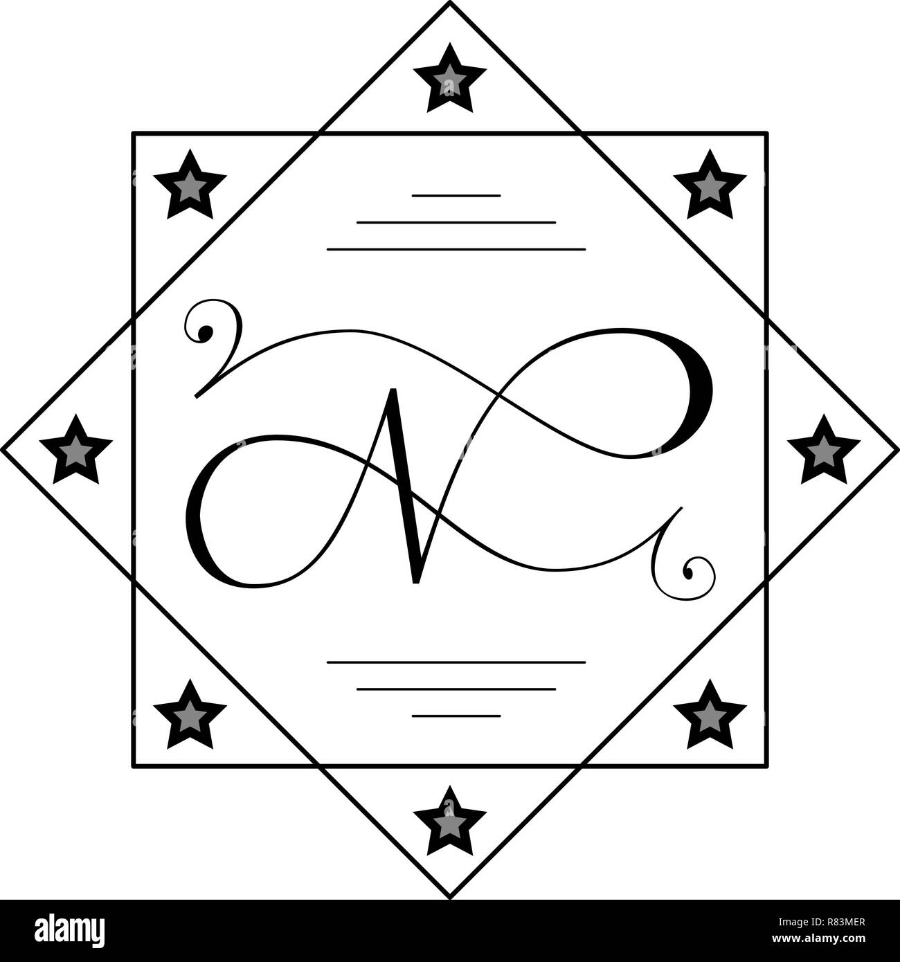 Stylish letter D emblem design Stock Vector