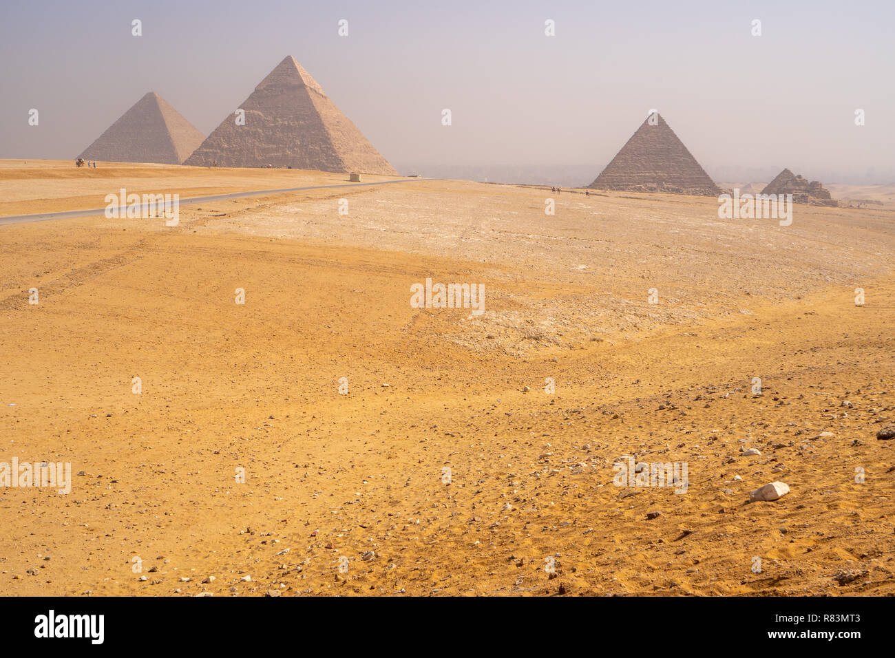 Pyramids of Giza near Cairo Egypt. Wonder of the World in the desert ...