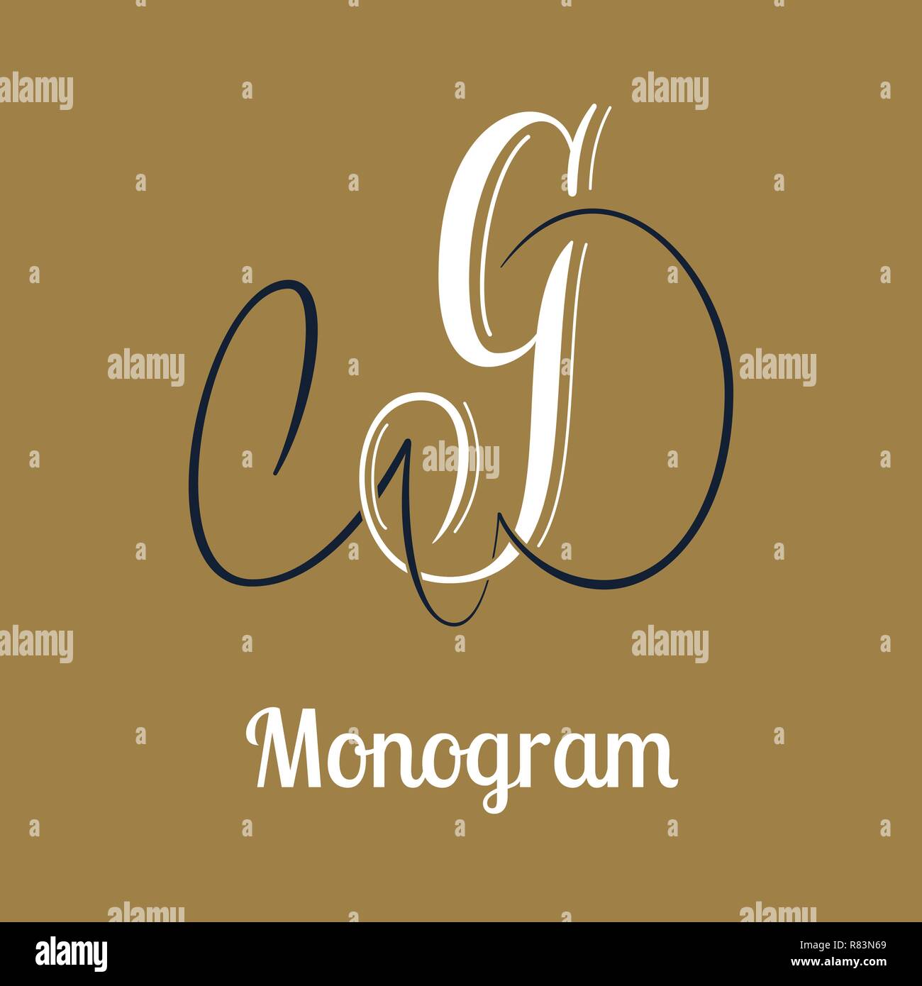 Capital G Hand Lettering Monogram Design Stock Vector Image Art Alamy