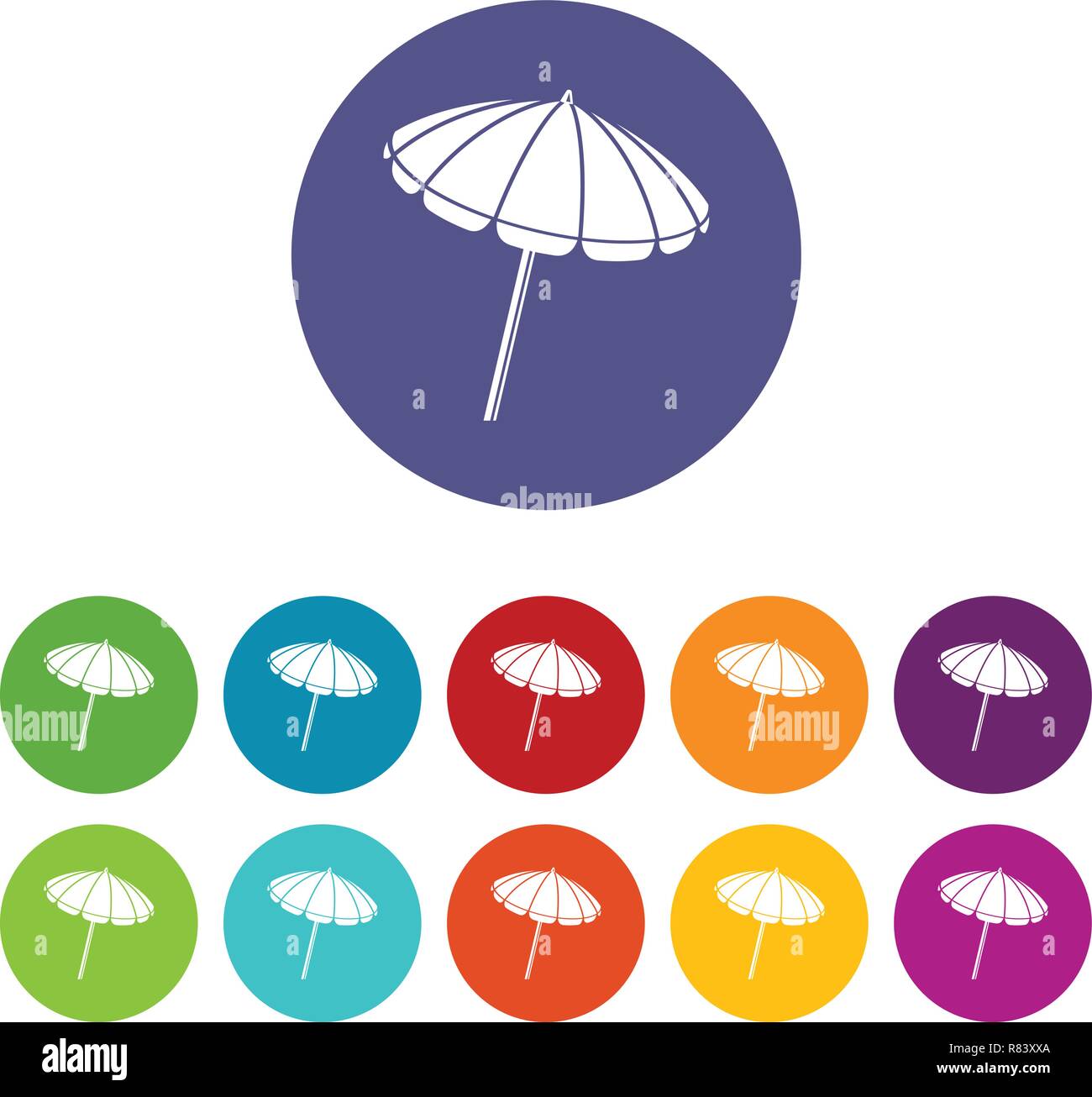 Beach umbrella icons set vector color Stock Vector Image & Art - Alamy